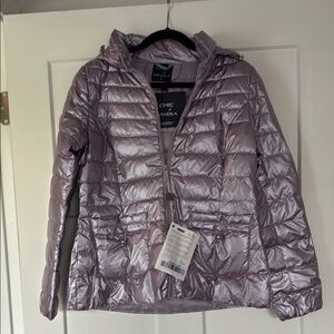 NWT Chic by Tantra Metallic lilac Puffer Jacket sz s